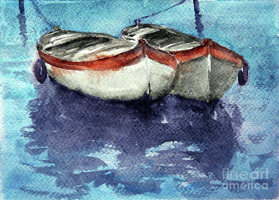 Two Boats Painting by Jasna Dragun