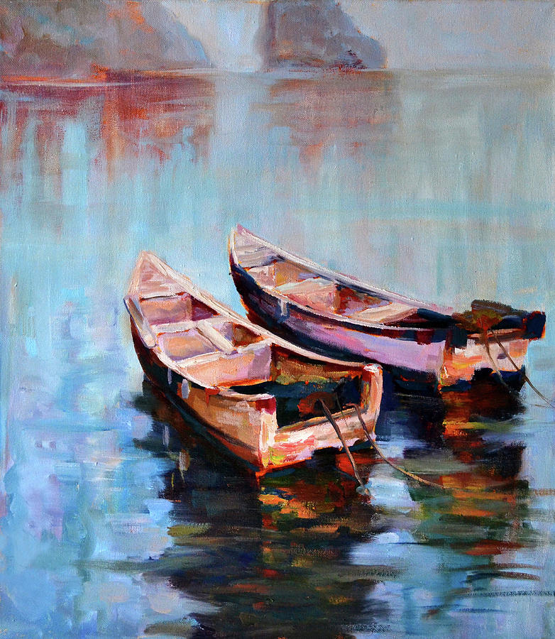 Boat Painting - Two boats by Terra Frt