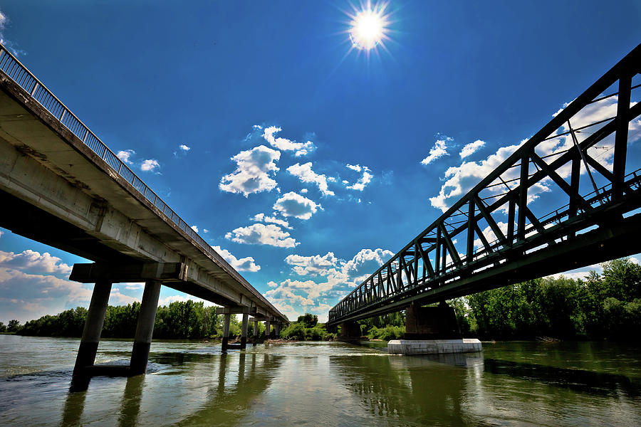 Two bridges on Drava river in Podravina Photograph by Brch Photography