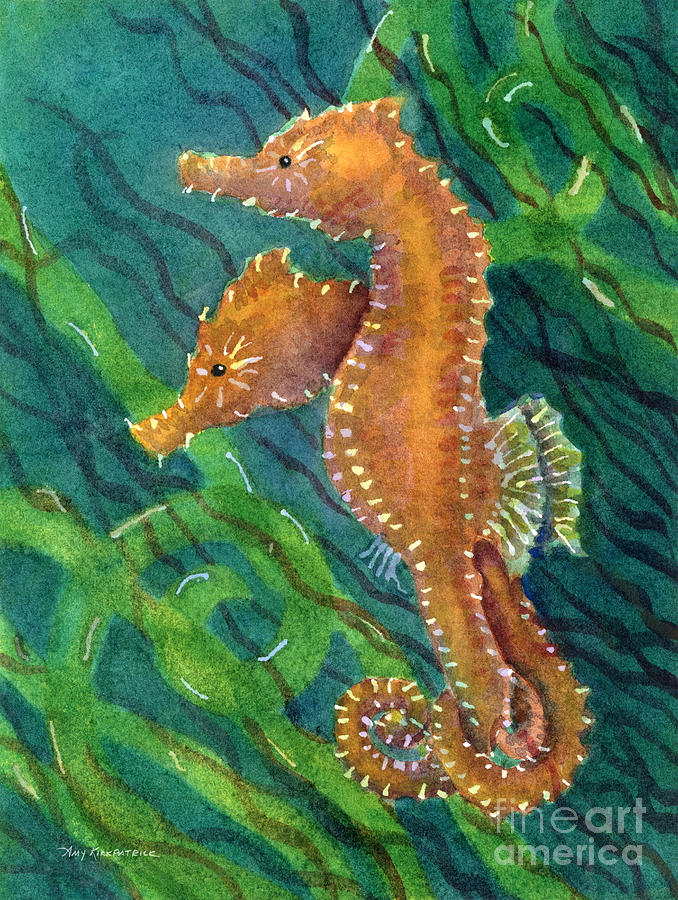 Seahorse Painting - Two By Sea by Amy Kirkpatrick