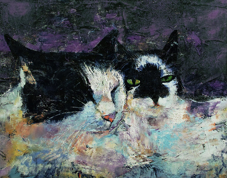 Two Cats Painting by Michael Creese