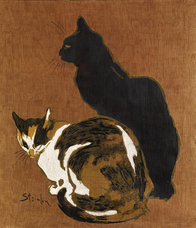 Two Cats Painting by Theophile-Alexandre Steinlen