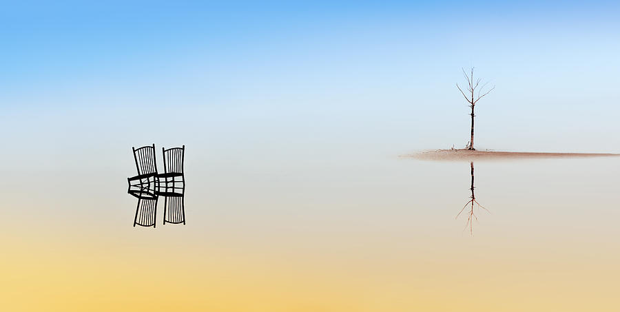 Turkey Photograph - Two Chairs And A Tree by Juan Luis Duran