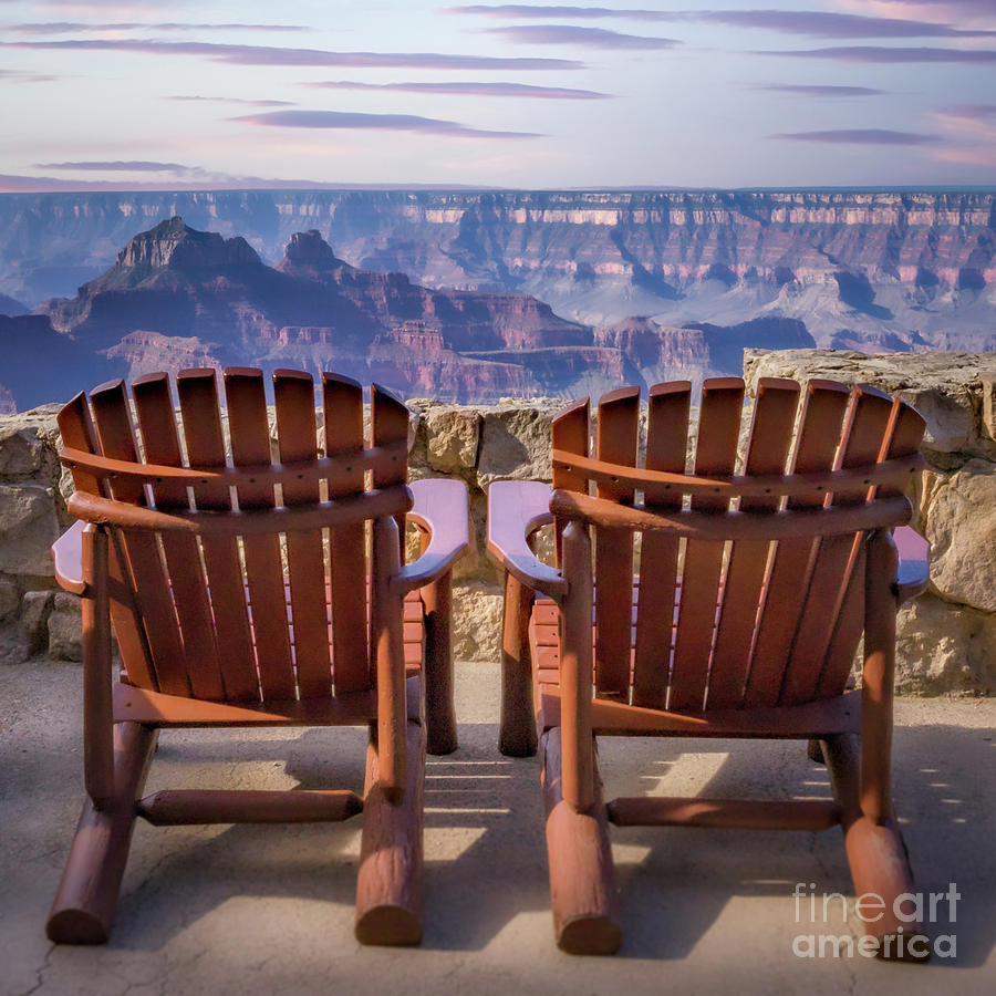 Two Chairs at the Grand Canyon Photograph by Jerry Fornarotto