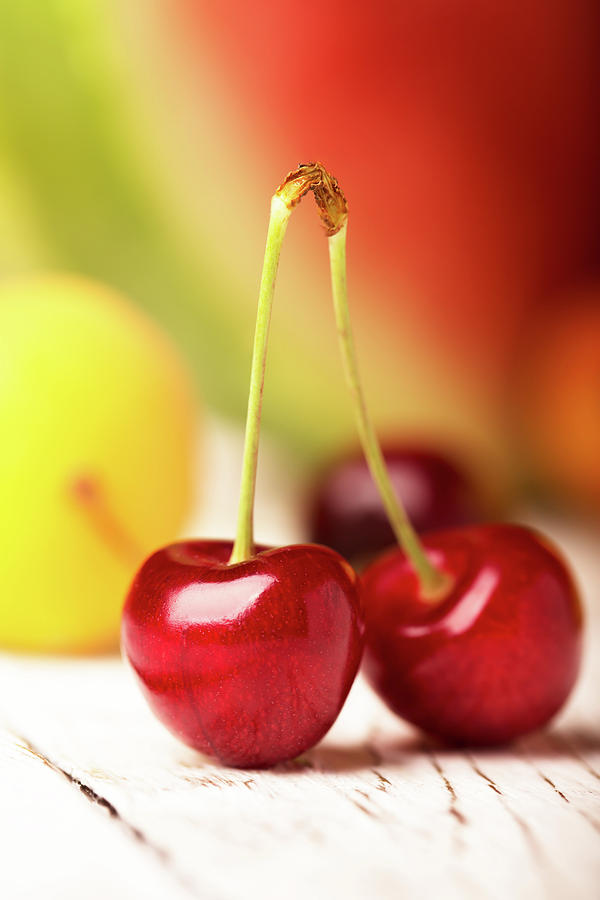 Fruit Photograph - Two cherrie by Vadim Goodwill