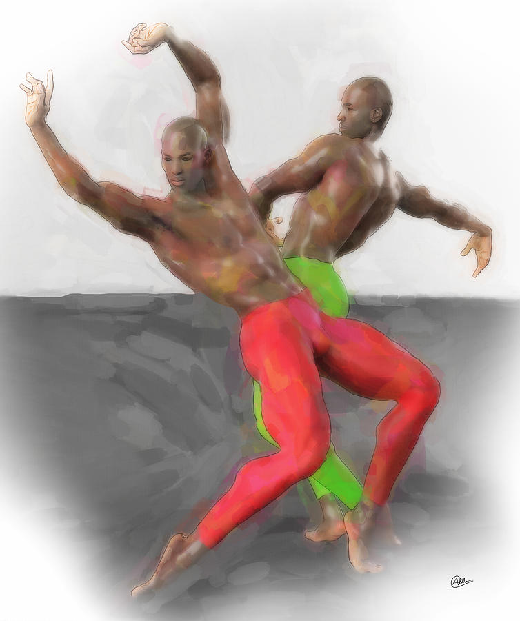 Two Dancers Painting - Two classic dancers by Quim Abella
