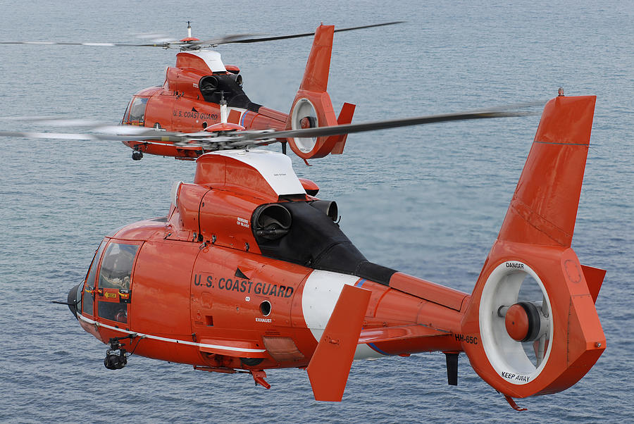 Two Coast Guard Hh-65c Dolphin Photograph by Stocktrek Images