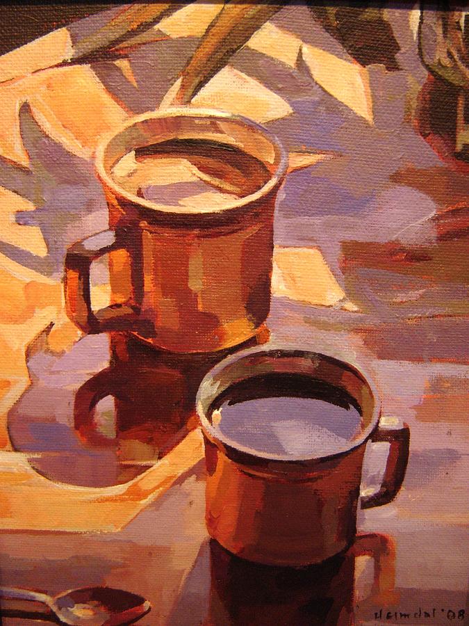 Two Coffees Painting by Tim  Heimdal