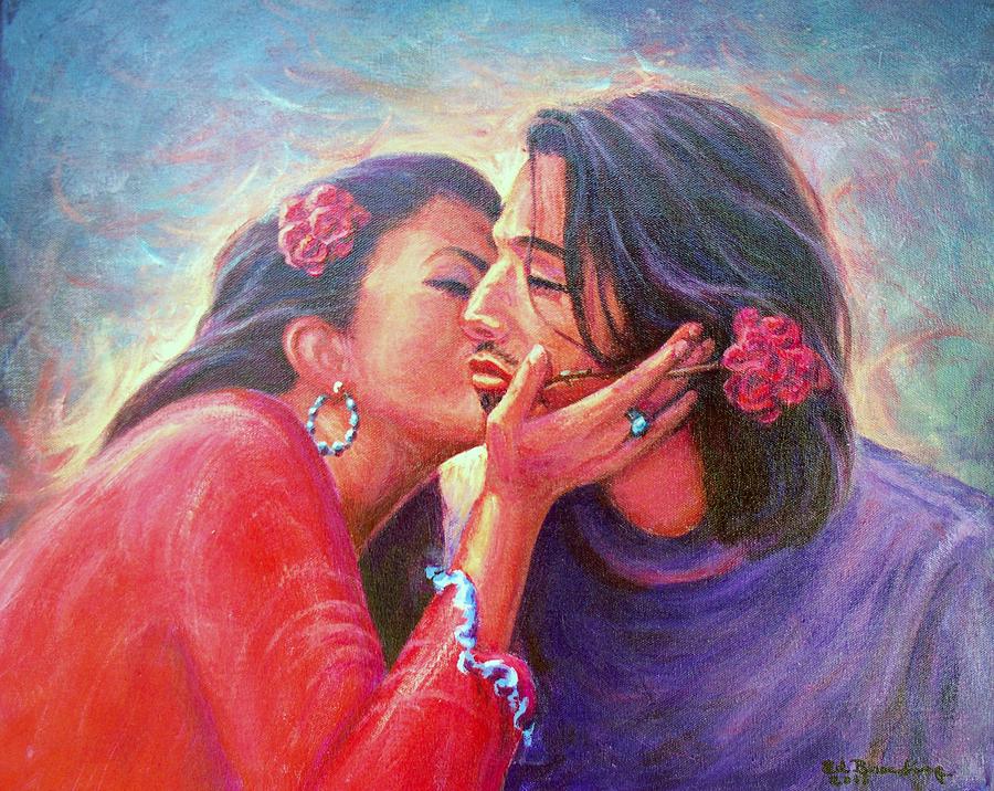 Two colors of love. Painting by Ed Breeding
