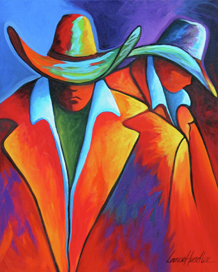 Two Cowboys Painting by Lance Headlee