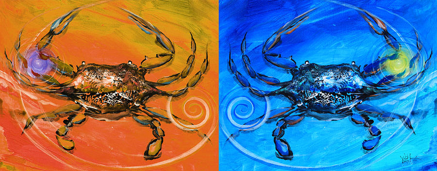 Two Crab Abstract Painting by J Vincent Scarpace