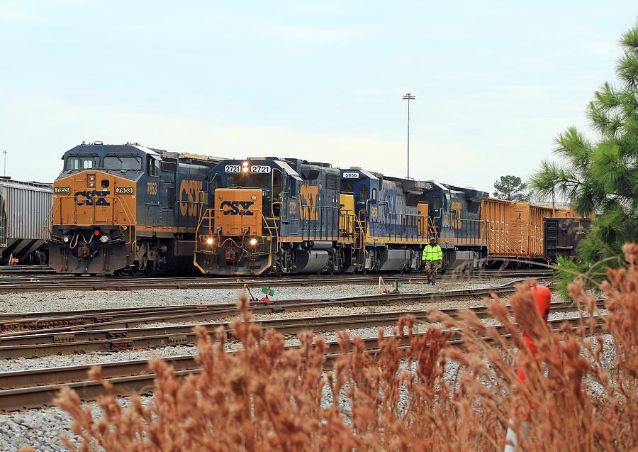 Two Csx Trains In Cayce Photograph
