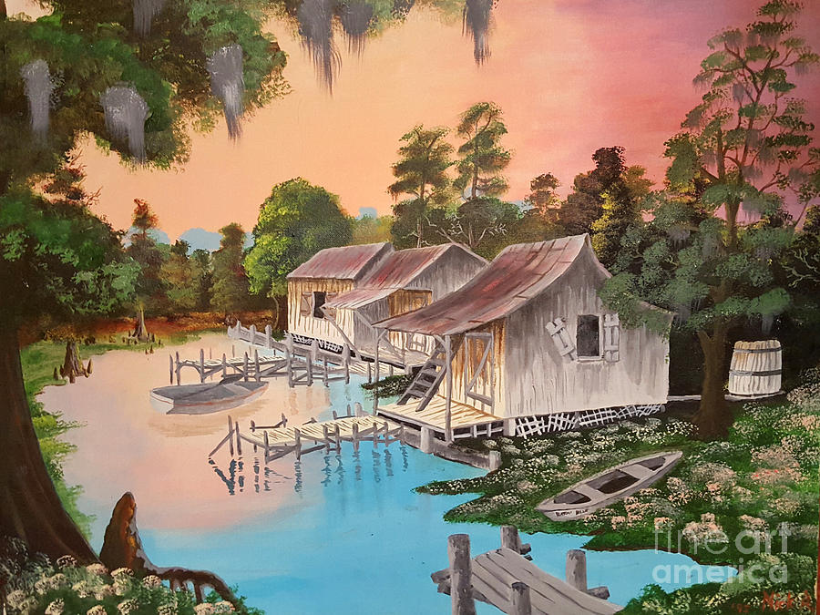 Bayou Blue Painting by Nicolas Avet