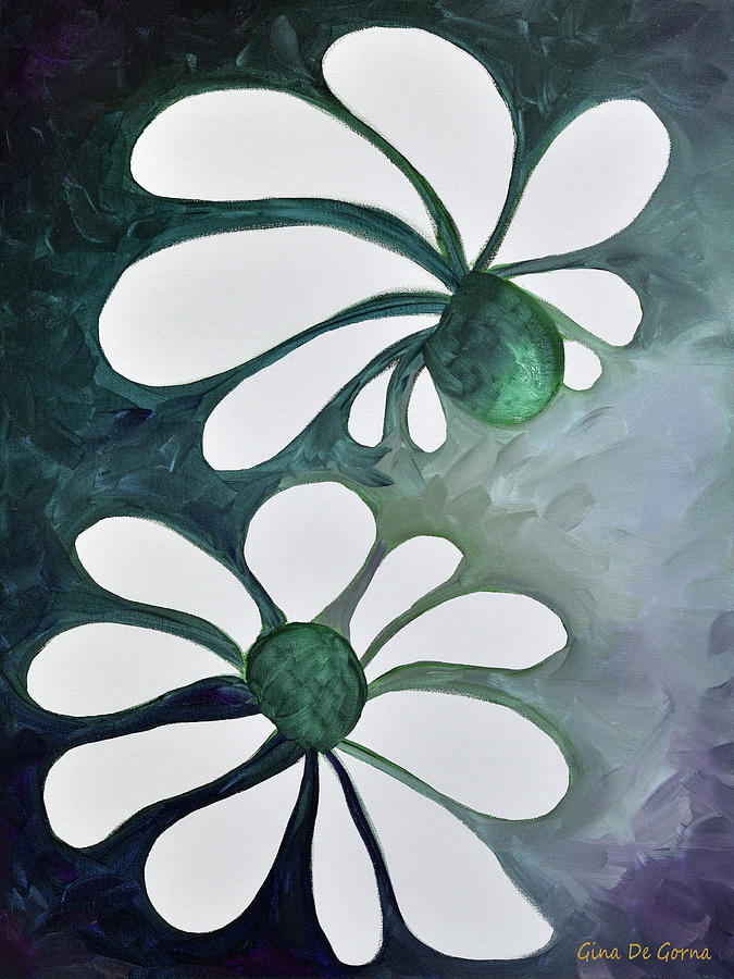 Two Daisies 2 Painting by Gina De Gorna