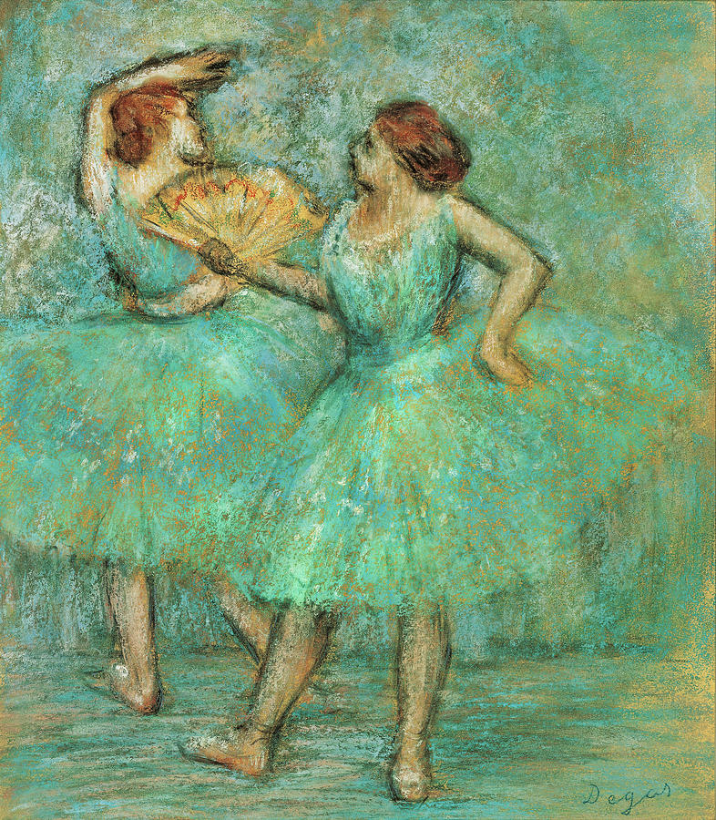 Two Dancers On A Stage Wearing Turquoise Painting