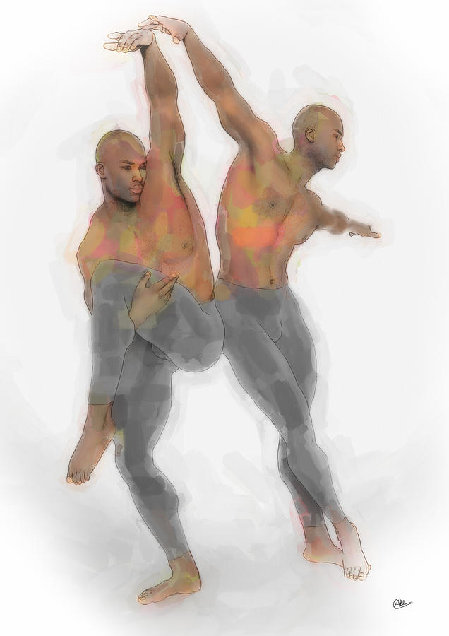 Two Dancers Painting - Two dancers by Quim Abella