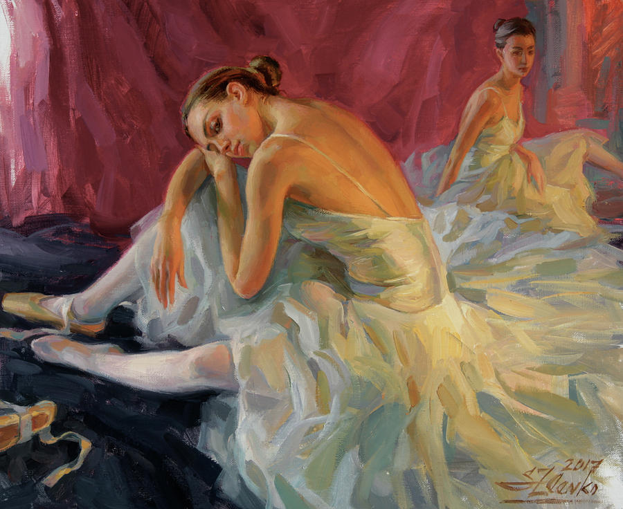 Two Dancers Painting by Serguei Zlenko