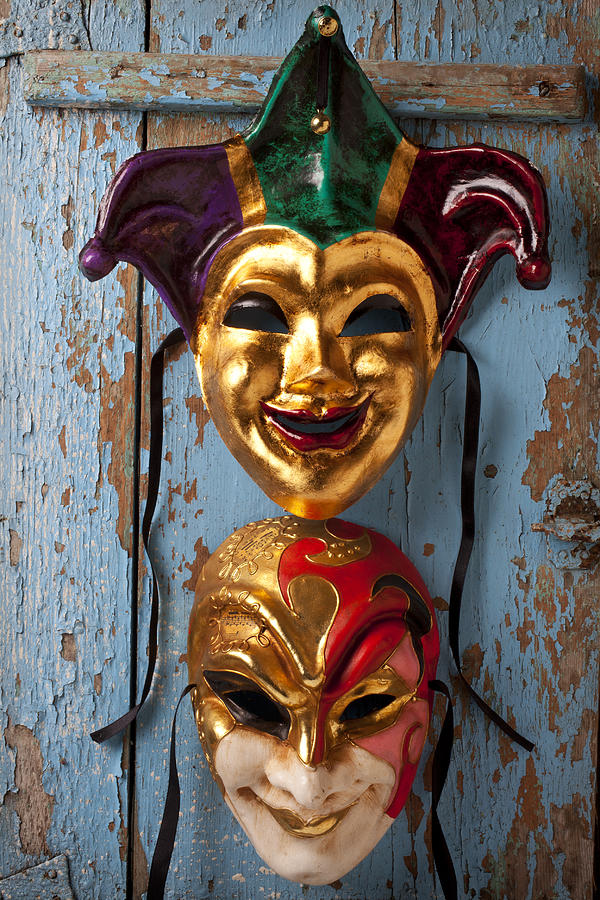 Halloween Photograph - Two decortive masks by Garry Gay