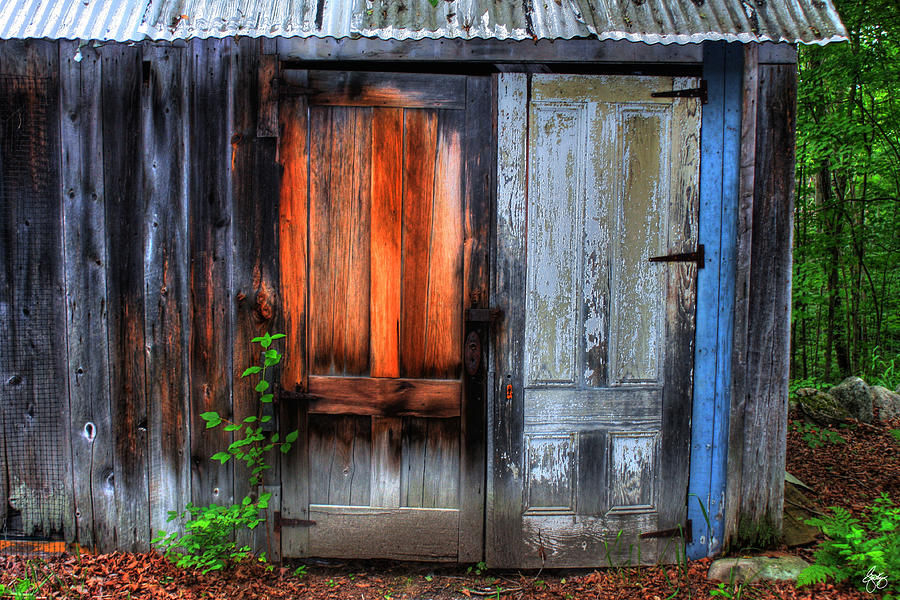 Two Doors on a Woodshed Photograph by Wayne King