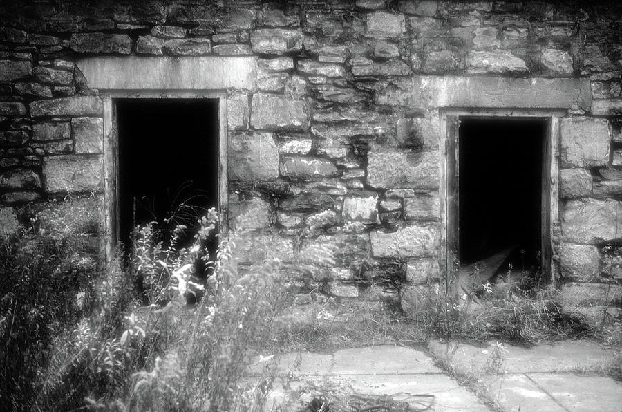 Two Doorways In A Stonewall  Photograph by Lyle Crump