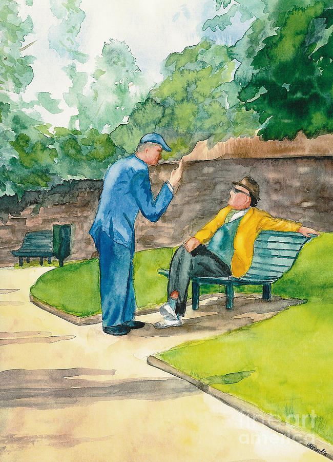 Two Englishmen In Conversation  Painting by Vicki  Housel