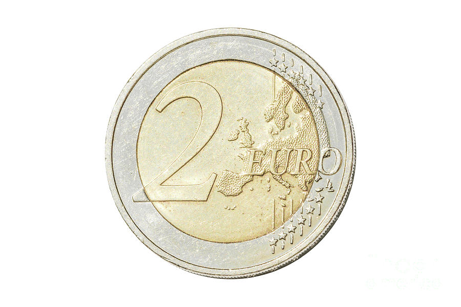 Two Euro Coin Photograph by Benny Marty
