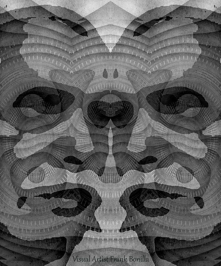 Two-Faced BW Version Digital Art by Frank Bonilla
