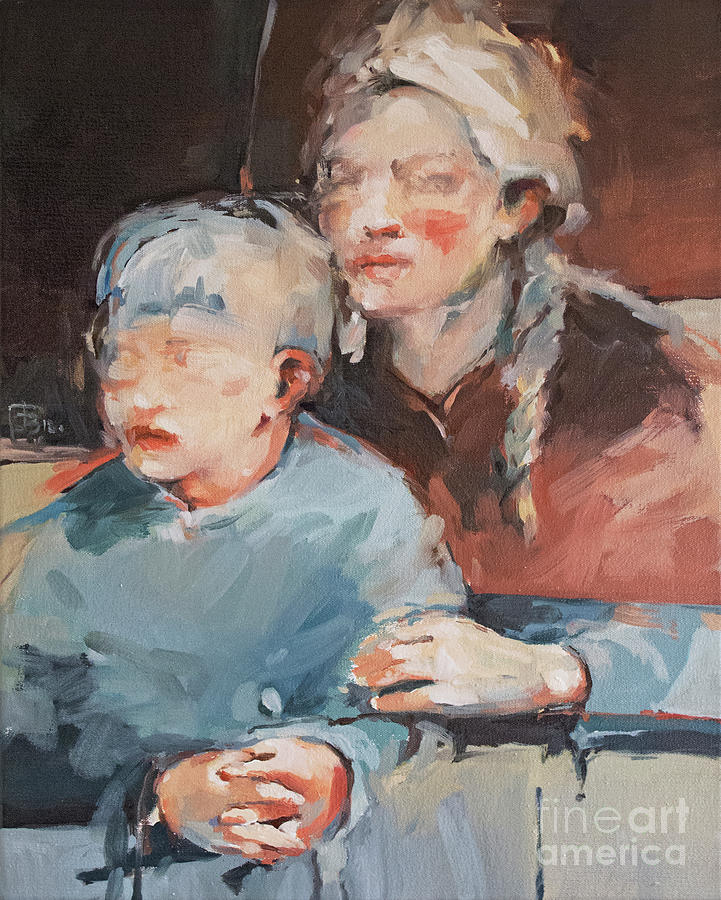 Portrait Painting - Two Figures by Tony Belobrajdic