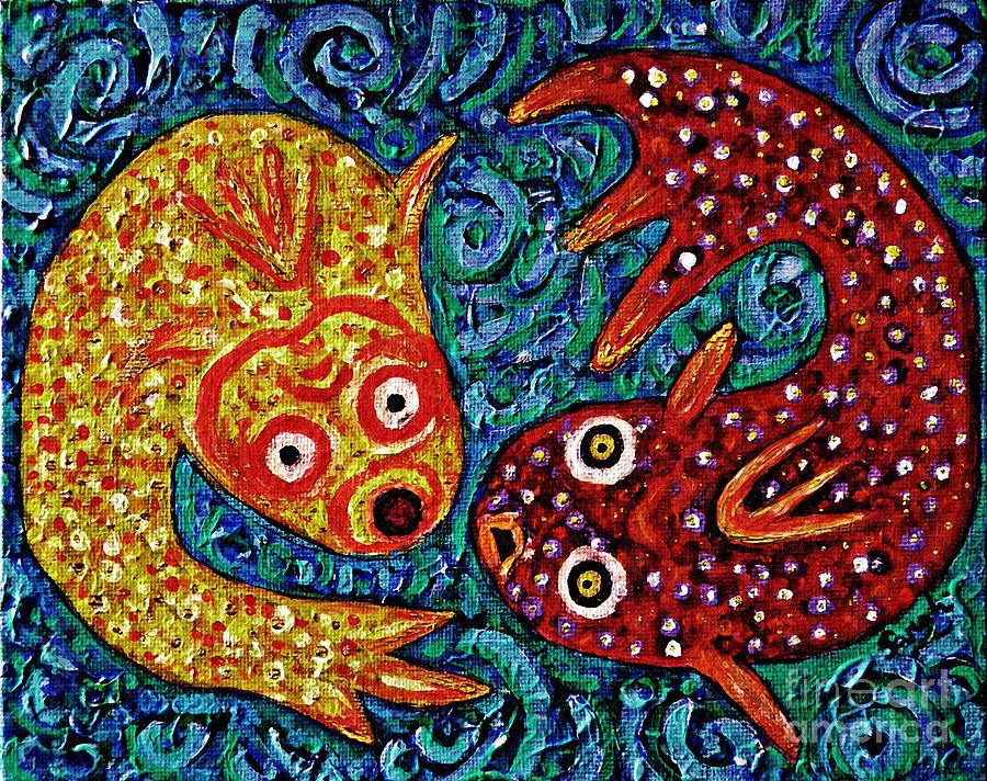 Two Fish Painting by Sarah Loft