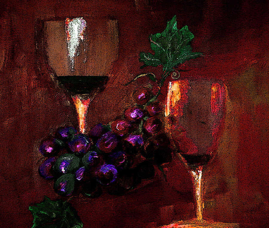 Two Friends Divided By Grapes Of Wrath Painting Digital Art by Lisa Kaiser