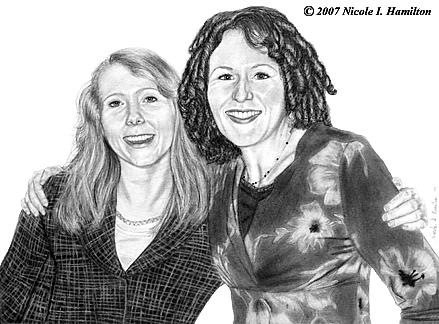 Two Friends Drawing by Nicole I Hamilton