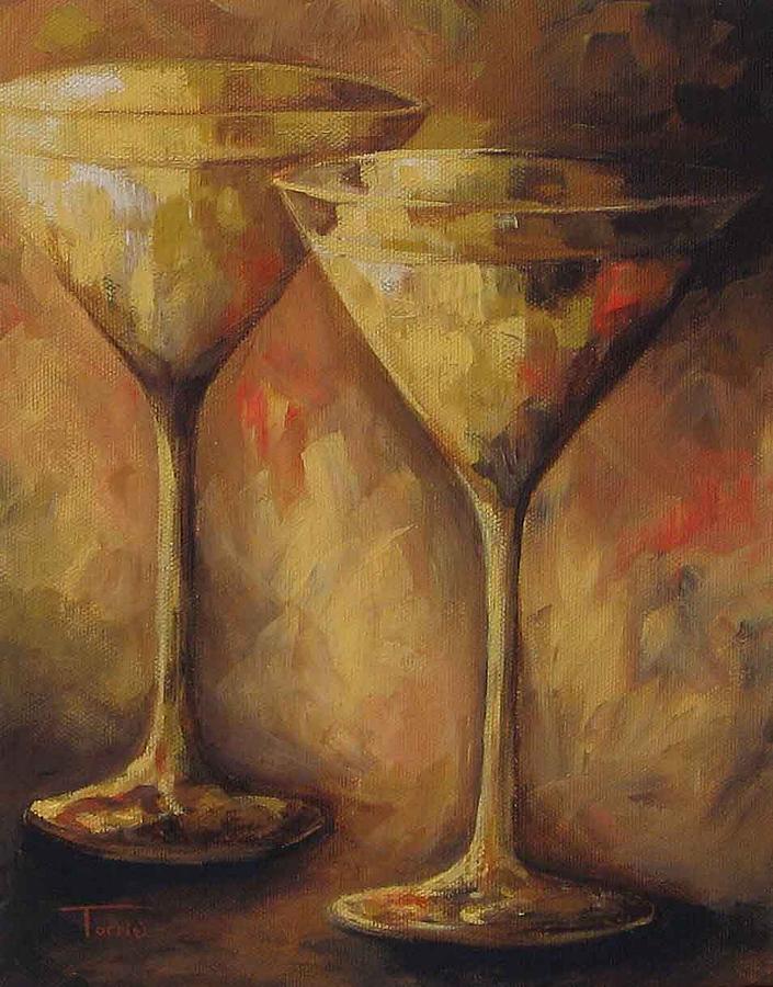 Two Golden Martinis  Painting by Torrie Smiley