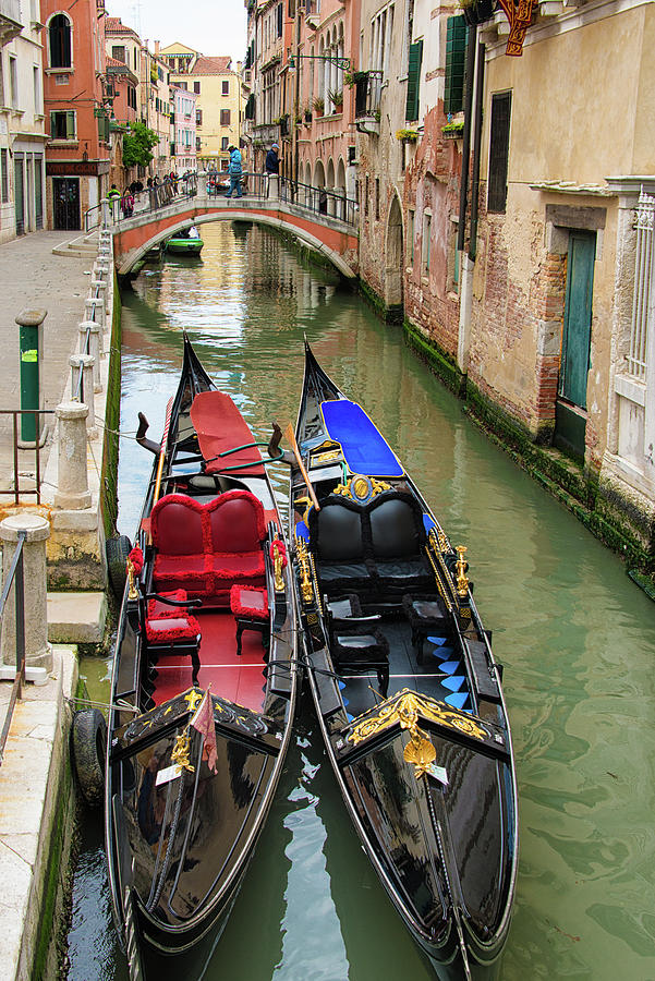 Two gondolas in Venice Italy Photograph by Matthias Hauser