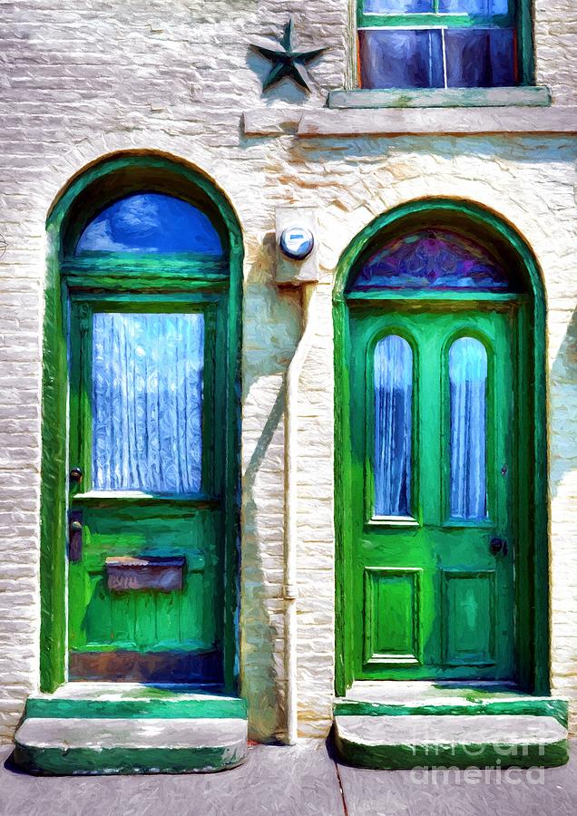 Two Green Doors Photograph by Mel Steinhauer