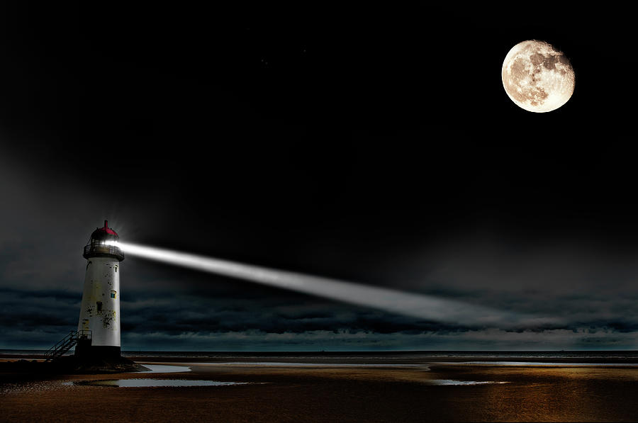 Lighthouse Photograph - Two Guiding Lights by Meirion Matthias