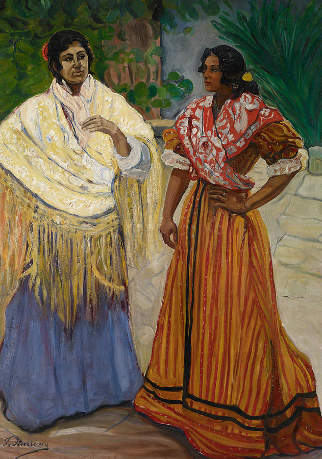 Two Gypsies Painting by Francisco Iturrino