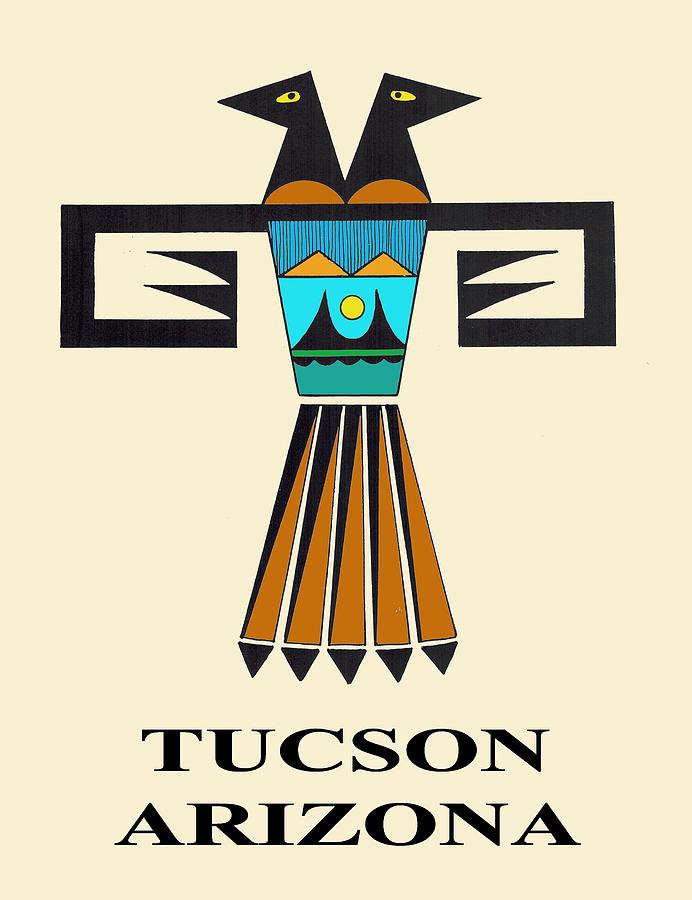 Two-Headed Bird Tucson, AZ Digital Art by Vagabond Folk Art - Virginia Vivier