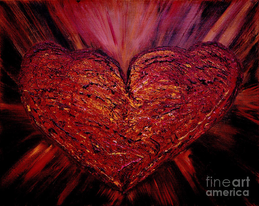 Two Hearts Become One Heart Painting by Catalina Walker