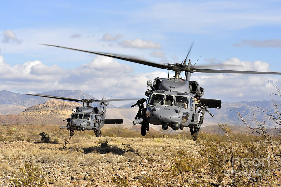 Two Hh-60 Pavehawk Helicopters Photograph by Stocktrek Images