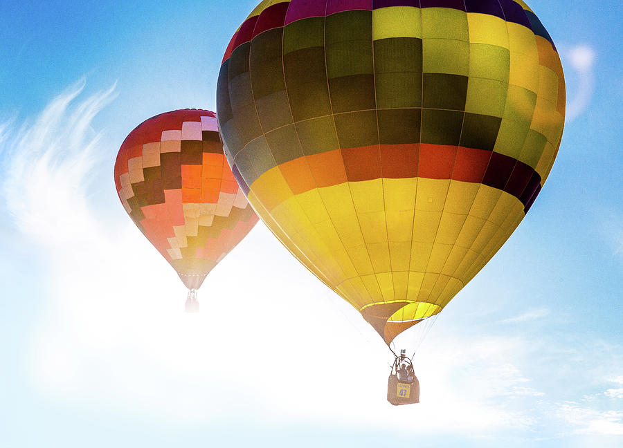 Two Hot Air Balloons Into The Sun by Pete Hendley Two Hot Air Balloons Into The Sun by Pete Hendley