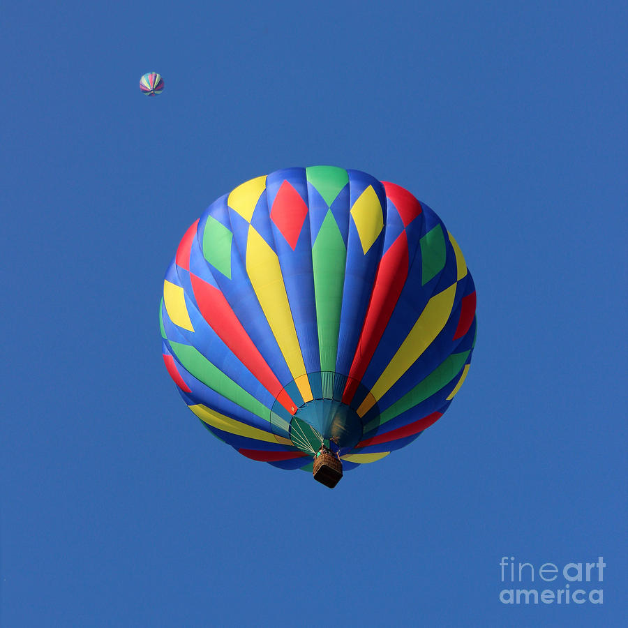 Two Hot Air Balloons Square Photograph by Karen Adams