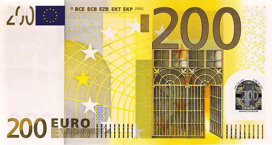 Two Hundred Euro Bill Digital Art by Serge Averbukh