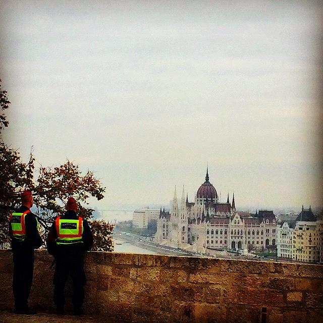 Winter Photograph - Two Hungarian Police Officers Keep by James Campbell