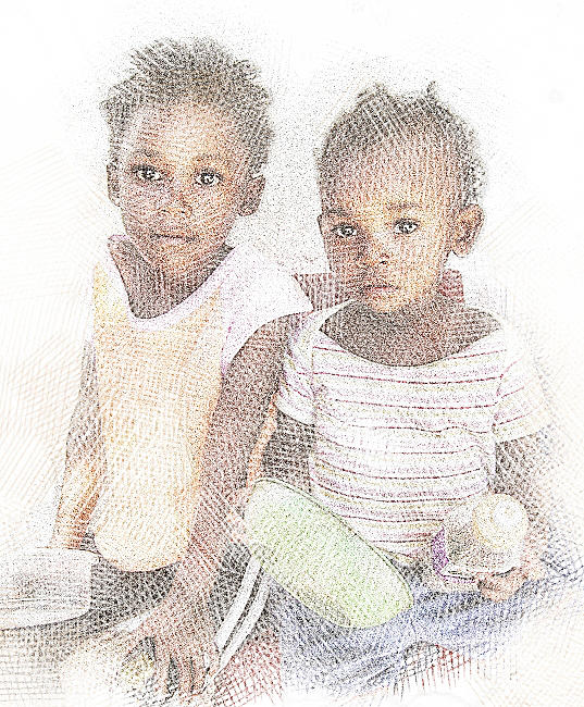 Two hungry girls Digital Art by Jan Hattingh