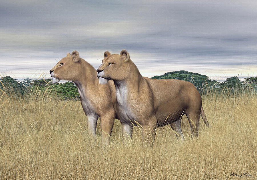Two Hunters Digital Art by Walter Colvin
