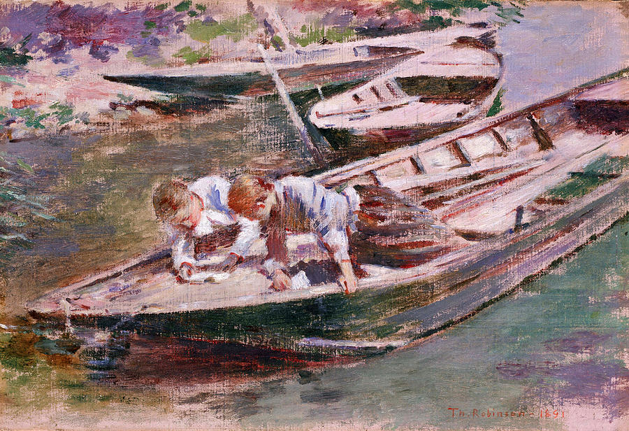 Two in a Boat Painting by Theodore Robinson