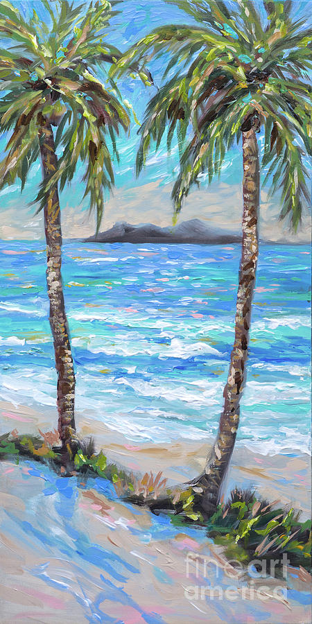 Two Island Palms Painting by Linda Olsen
