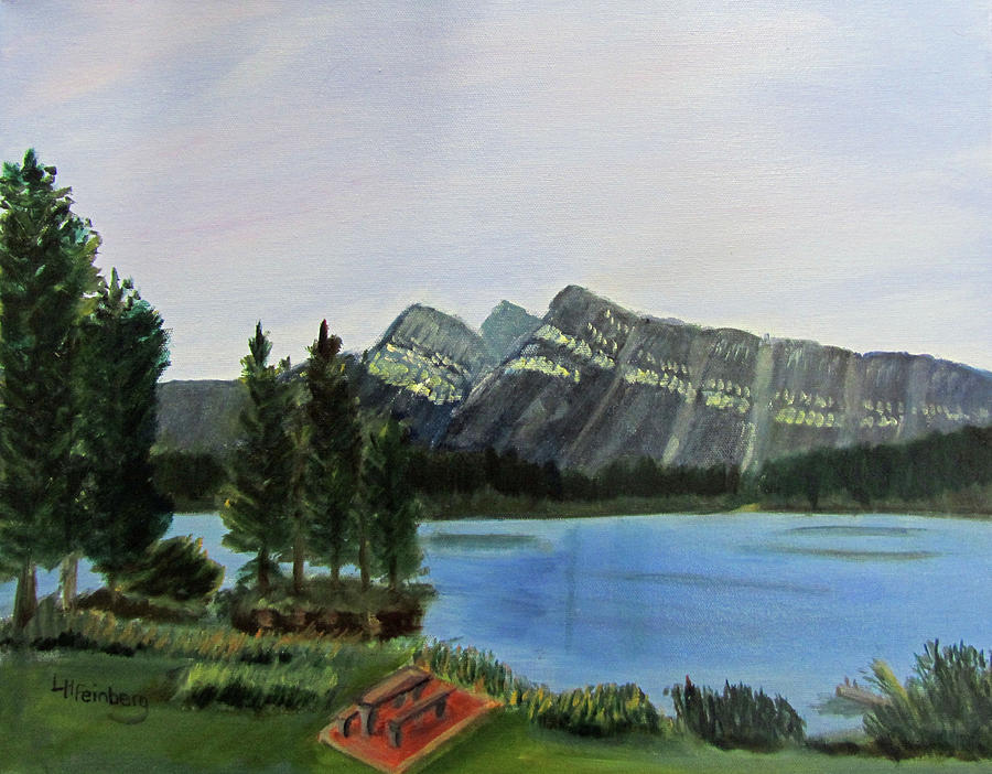 Two Jack Lake Painting by Linda Feinberg
