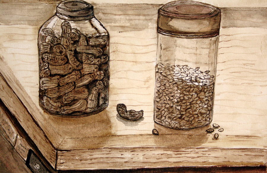 Two Jars Painting by Shlomo Zangilevitch