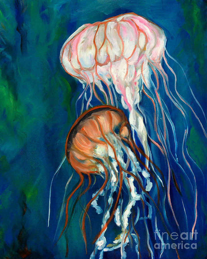 Two Jelly Fish Painting by Gale Patterson - Fine Art America